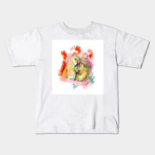 pink red colorful parrots love Kids T-Shirt